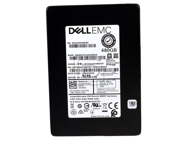 Micron MTFDDAK480TDT 02M3C 002M3C MTFDDAK480TDT-1AW1ZABYY SATA Solid State Drive Image 2 image