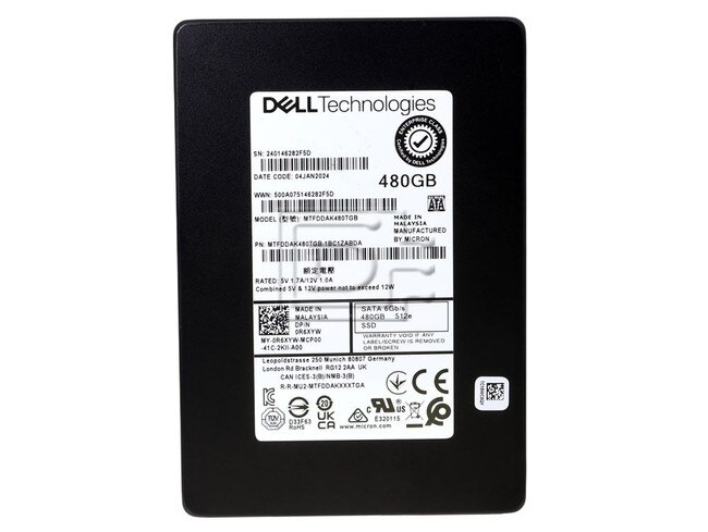 Micron MTFDDAK480TGB-1BC1ZABYY MTFDDAK480TGB-1BC1ZABDA R6XYW 0R6XYW SATA Solid State Drive Image 2 image