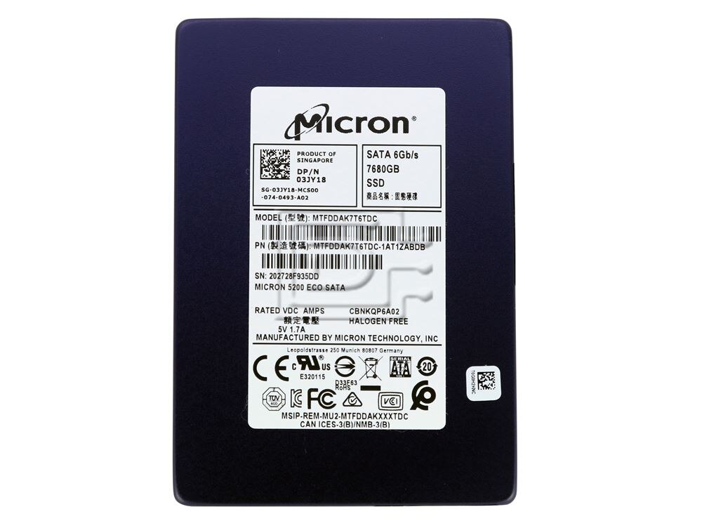 MICRON 480GB 5200 ECO 2.5 SATA Enterprise SSD MTFDDAK480TDC-1AT1ZABYY-