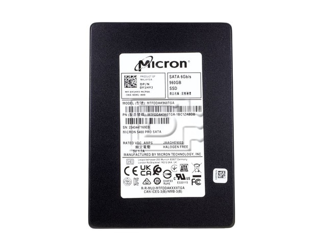Micron MTFDDAK960TGA MTFDDAK960TGA-1BC1ZABYY MTFDDAK960TGA-1BC1ZABDB MTFDDAK960TGA Y1HYJ 0Y1HYJ 5400 Pro 960GB SATA Read Intensive RI Solid State Drive SSD Image 2 image