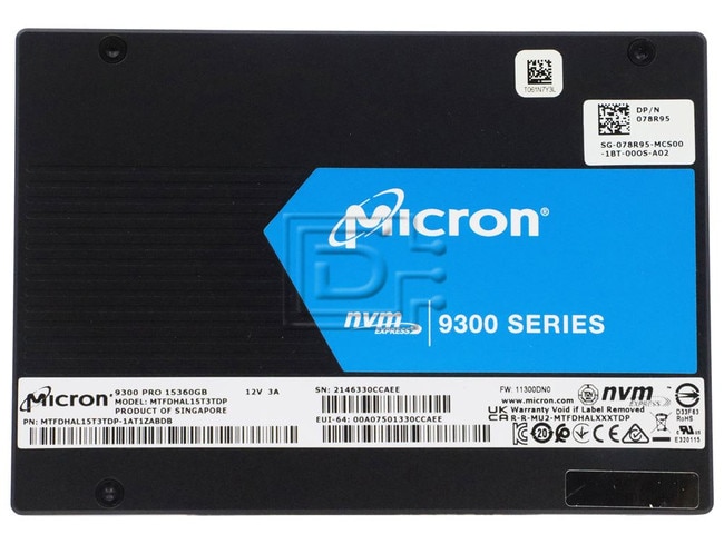 Micron MTFDHAL15T3TDP-1AT1ZABYY MTFDHAL15T3TDP-1AT1ZABDB PCIe NVMe Solid State Drive Image 1 image
