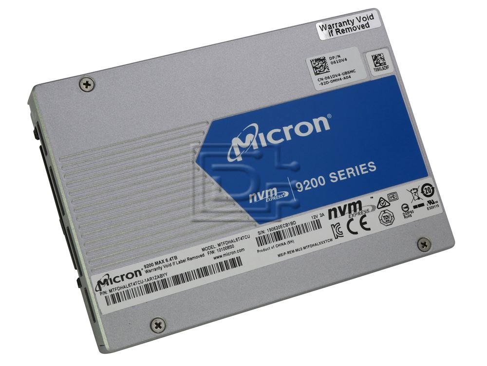 Dell 61DV4 Micron 9200 MAX MTFDHAL6T4TCU 1AR1ZABYY 6.4TB 2.5 U