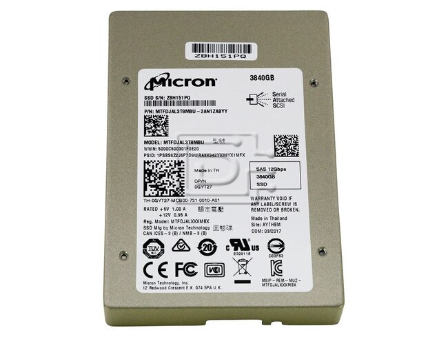 Micron MTFDJAL3T8MBU MTFDJAL3T8MBU-2AN1ZABYY 0GYT27 GYT27 SAS Solid State Drive Image 2 image