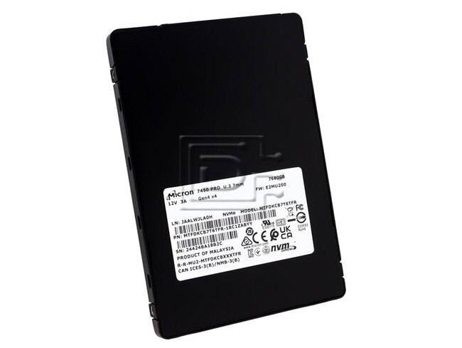 Micron MTFDKCB7T6TFR-1BC1ZABYY MTFDKCB7T6TFR-1BC1ZAB MTFDKCB7T6TFR-1BC1ZABYYR 7450 Pro U.3 7.68TB PCIe 4.0 NVMe SSD Image 1 image