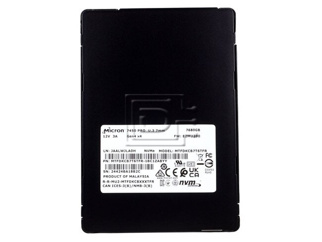 Micron MTFDKCB7T6TFR-1BC1ZABYY MTFDKCB7T6TFR-1BC1ZAB MTFDKCB7T6TFR-1BC1ZABYYR 7450 Pro U.3 7.68TB PCIe 4.0 NVMe SSD Image 2 image