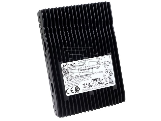 Micron MTFDKCC15T3TFR MTFDKCC15T3TFR-1BC15ABYY 2HRTP 02HRTP 7FD1J 07FD1J 7450 Pro U.3 15.36TB PCIe 4.0 NVMe SSD Image 1 image