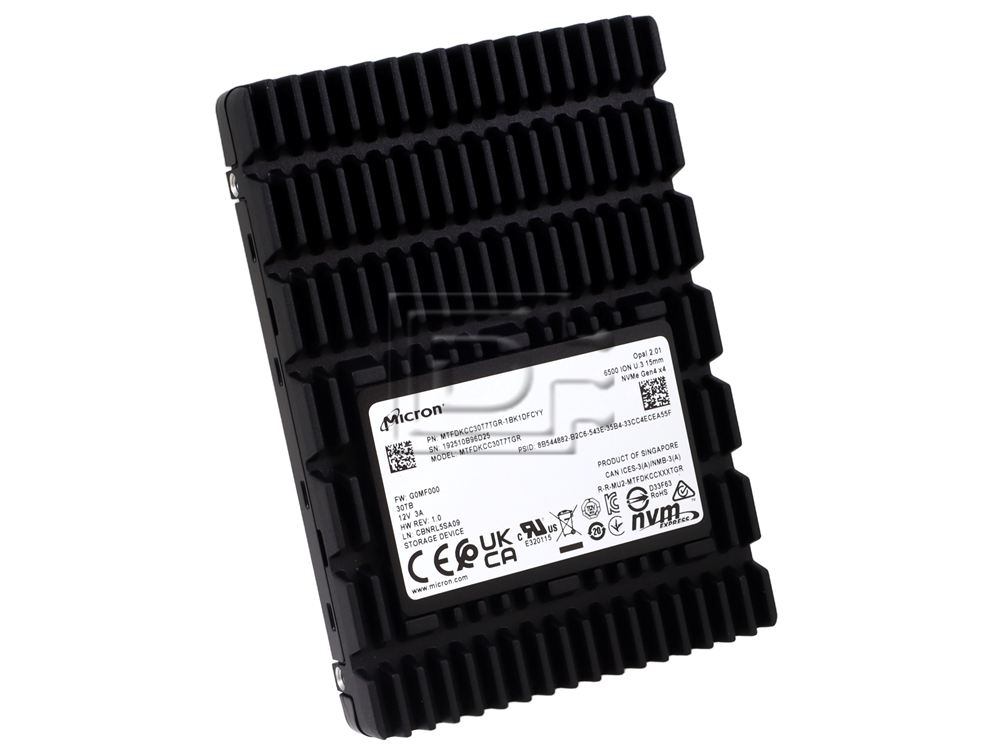 Micron 6500 ION MTFDKCC30T7TGR-1BK1DFCYY 30.72TB U.3 Read Intensive RI SED PCIe 4.0 NVMe 2.5" 15mm TLC SSD