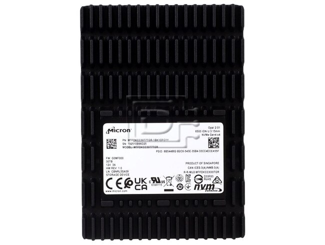 Micron MTFDKCC30T7TGR 764J5 0764J5 MTFDKCC30T7TGR-1BK1DFCYYR MTFDKCC30T7TGR-1BK1JFCYYR MTFDKCC30T7TGR-1BK1JFCYY MICRON 6500 ION U.3 30.72TB PCIe 4.0 NVMe SSD Image 2 image