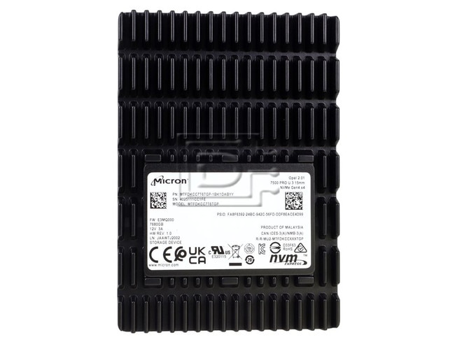 Micron MTFDKCC7T6TGP-1BK1DABYY MTFDKCC7T6TGP-1BK1DABYYR MTFDKCC7T6TGP-1BK1DABYYT PCIe 4.0 U.3 NVMe Solid State Drive Image 2 image