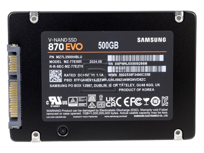 SAMSUNG MZ-77E500E EVO 870 960GB SATA Solid State Drive SSD Image 2 image