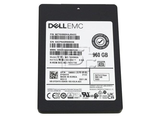 SAMSUNG MZ7KH960HAJR0D3 MZ7KH960HAJR0D3 MZ7KH960HAJRAD3 YDHYX 0YDHYX 960GB 2.5 SSD SATA Image 1 image