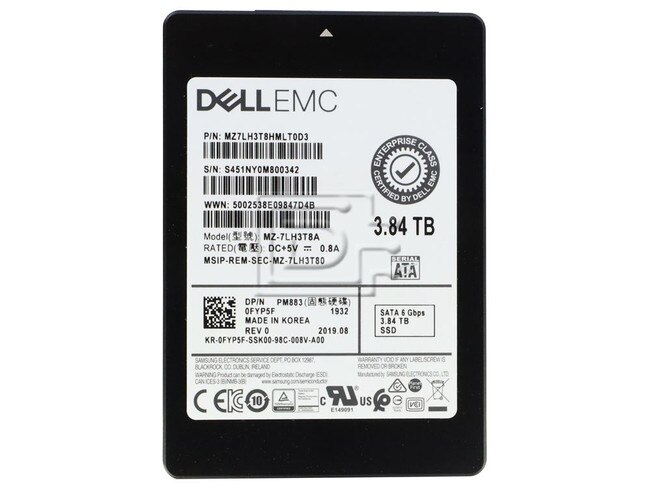 SAMSUNG MZ-7LH3T8A FYP5F 0FYP5F MZ7LH3T8HMLT0D3 SATA Solid State Drive Image 1 image