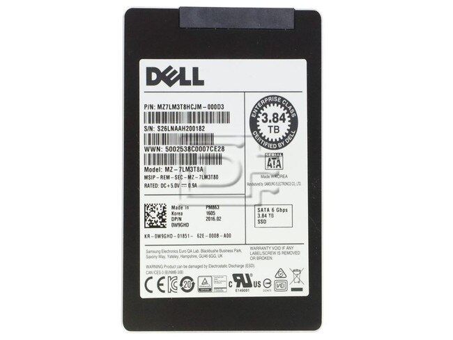SAMSUNG MZ-7LM3T8B MZ-7LM3T8NE MZ7LM3T8HMLP0D3 09Y3HD 9Y3HD PM863A 3.84TB SSD SATA Image 1 image