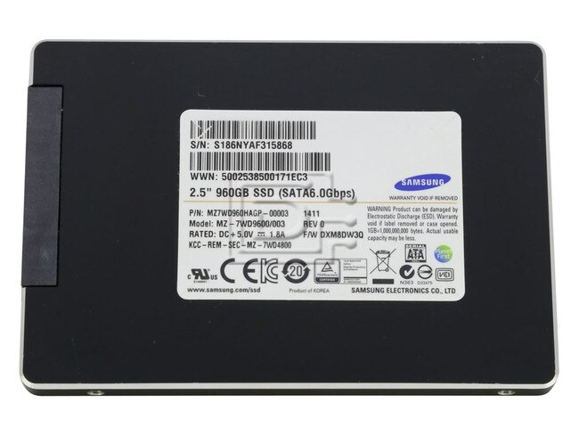 SAMSUNG MZ-7WD9600/003 MZ-7WD9600 MZ7WD960AGP-00003 MZ7WD960AGP SATA SSD image 1