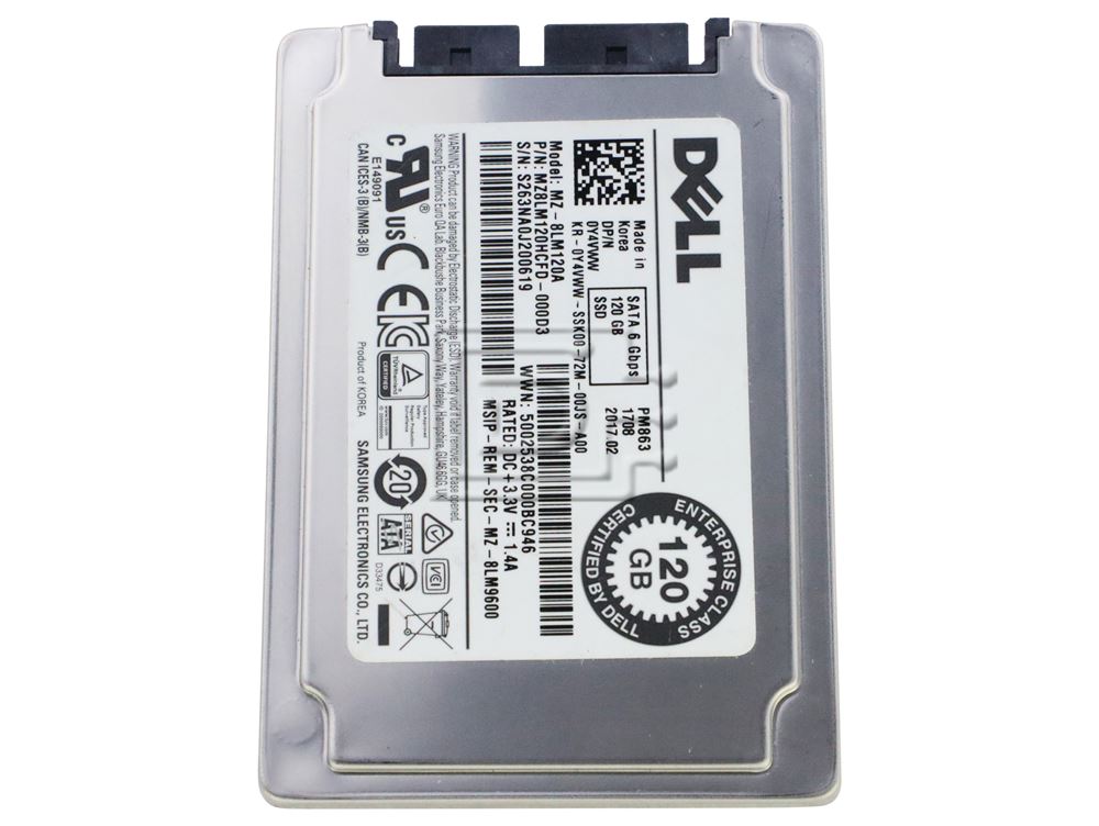 SAMSUNG MZ-8LM120A Y4VWW 0Y4VWW PM863 MZ8LM120A MZ8LM120HCFD-000D3 1.8in 1.8" SSD Micro SATA Image 1 image