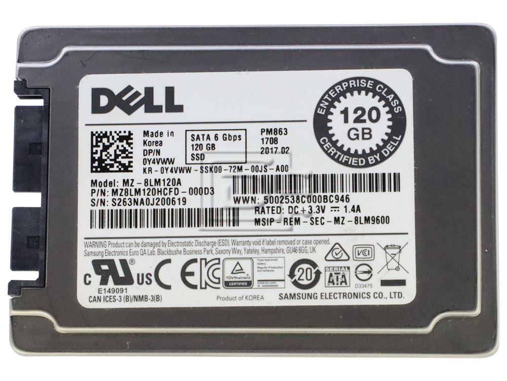 SAMSUNG MZ-8LM120A Y4VWW 0Y4VWW PM863 MZ8LM120A MZ8LM120HCFD-000D3 1.8in 1.8" SSD Micro SATA Image 4 image