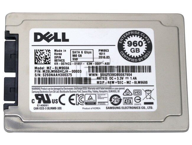 SAMSUNG MZ-8LM960A 007HCG 07HCG MZ-8LM960A MZ8LM960HCJH-000D3 PM863 MZ8LM960A 1.8in 1.8" SSD Micro SATA Image 2 image