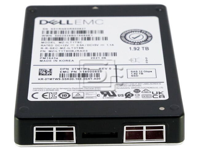 SAMSUNG MZ-ILT1T9C TMTW9 0TMTW9 MZILT1T9HBJRAD3 Dell 1.92TB 2.5 SSD SAS ME9 Image 3 image