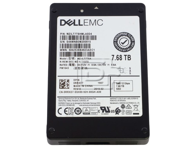 SAMSUNG MZ-ILT7T6A RRXD7 0RRXD7 RVYD5 0RVYD5 MZILT7T6HMLAAD3 MZILT7T6HMLAAD4 MZILT7T6HMLA0D4 7.68TB SAS SSD 12Gbps Image 1 image