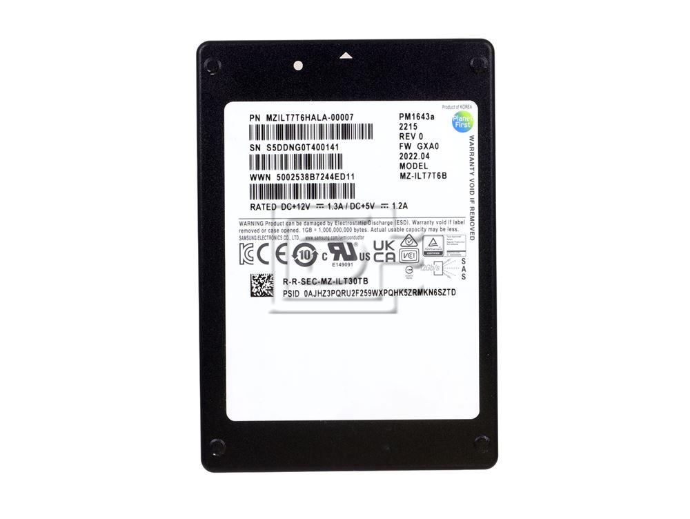 SAMSUNG MZ-ILT7T6B MZILT7T6HALA-00007 PM1643a 7.68TB 8TB SAS SSD Image 2 image