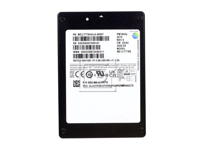 SAMSUNG MZ-ILT7T6B MZILT7T6HALA-00007 PM1643a 7.68TB 8TB SAS SSD Image 2 image