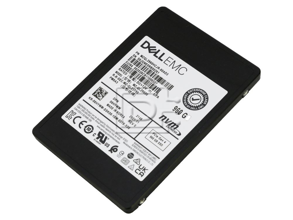 SAMSUNG MZ-QL29600 6HYWM 06HYWM MZQL2960HCJR-00AD3 MZ-QL296000 PCIe NVMe Solid State Drive Image 2 image