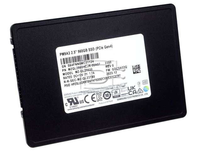 SAMSUNG MZ-QL29600 MZQL2960HCJR-00A07 960GB PCIe 4.0 SED NVMe Solid State Drive SSD Image 1 image