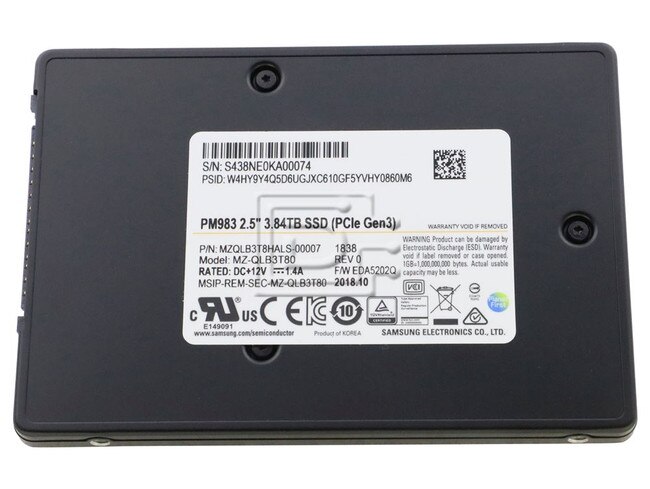 SAMSUNG MZ-QLB3T80 MZQLB3T8HALS MZQLB3T8HALS-00007 PCIe NVMe Solid State Drive Image 1 image