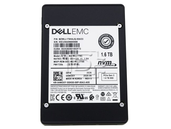 SAMSUNG MZ-WLL1T6C 04WDXY 4WDXY MZWLL1T6HAJQ-00AD3 PCIe NVMe Solid State Drive Image 1 image