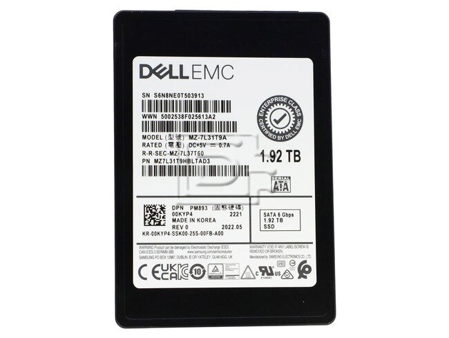 SAMSUNG MZ7LM1T9HMJP0D3 9W12R 09W12R 1.92TB 2.5 SSD SATA image 1