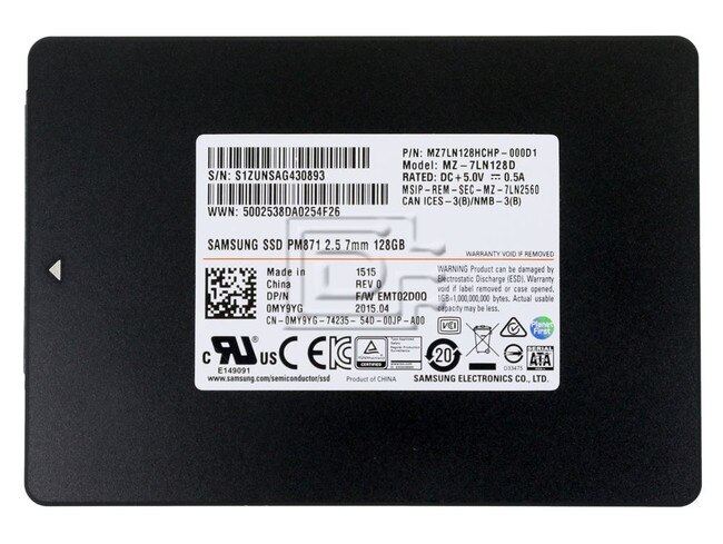 SAMSUNG MZ7LN128HCHP-000D1 MZ-7LN128D MY9YG 0MY9YG SATA SSD 128GB Image 2 image