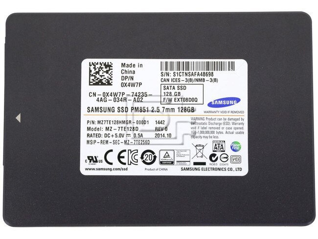 SAMSUNG MZ7TE128HMGR-111D1 MZ-7TE128D X4W7P 0X4W7P MZ7TE128HMGR-000D1 SATA SSD 128GB image 2