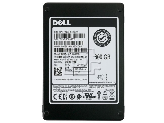 SAMSUNG MZILS800HEHP0D3 HF06W 0HF06W MZ-ILS800B 800GB SAS SSD DELL Image 2 image