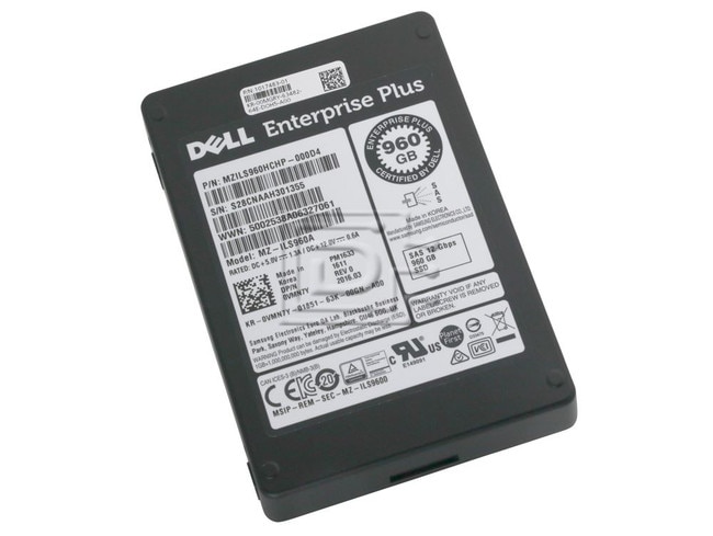SAMSUNG MZILS960HCHP-000D4 VMN7Y 0VMN7Y MZ-ILS960A SAS SSD Compellent Image 1 image