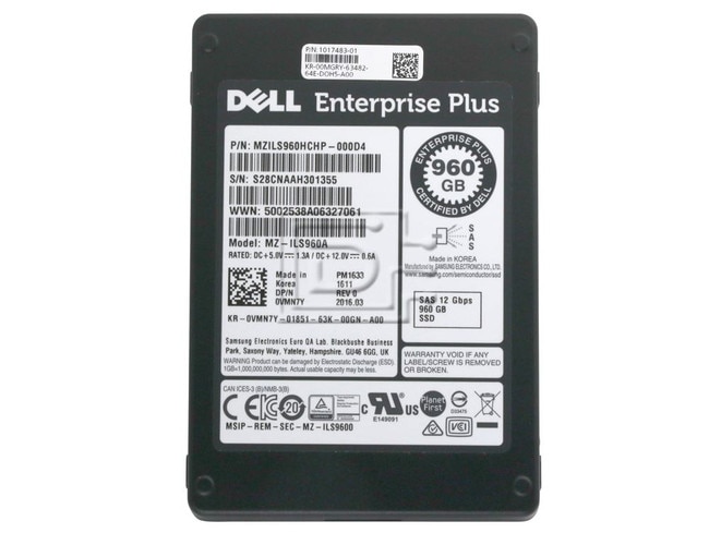 SAMSUNG MZILS960HCHP-000D4 VMN7Y 0VMN7Y MZ-ILS960A SAS SSD Compellent Image 2 image