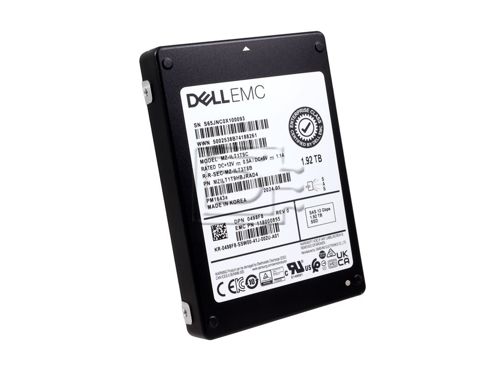 SAMSUNG MZILT19THBJRAD4 498F8 0498F8 MZ-ILT1T9C Dell 1.92TB SAS SSD Image 1 image