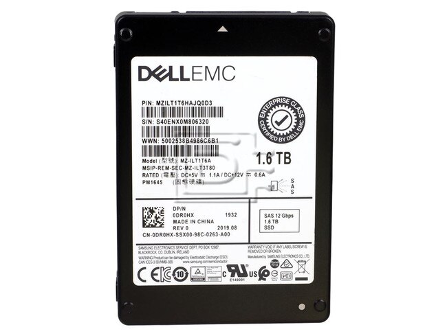 SAMSUNG MZILT1T6HAJQAD3 DR0HX 0DR0HX MZ-ILT16A 1600GB 1.6TB SAS SSD DELL Image 2 image