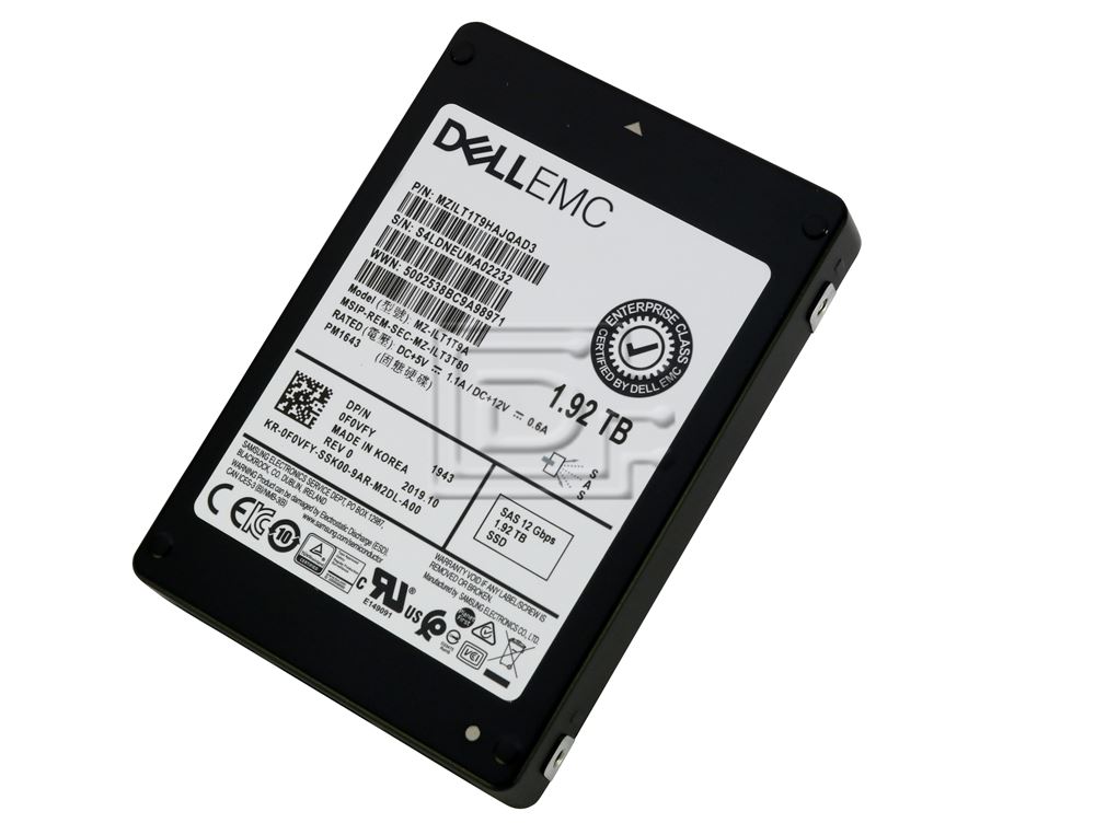 SAMSUNG MZILT1T9HAJQAD3 F0VFY 0F0VFY MZILT1T9HAJQ0D3 MZ-ILT1T9A MZ-ILT3T80 Dell 1.92TB 2.5 SSD SAS ME6 Image 2 image