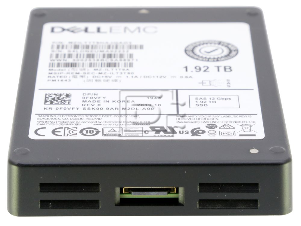 SAMSUNG MZILT1T9HAJQAD3 F0VFY 0F0VFY MZILT1T9HAJQ0D3 MZ-ILT1T9A MZ-ILT3T80 Dell 1.92TB 2.5 SSD SAS ME6 Image 3 image