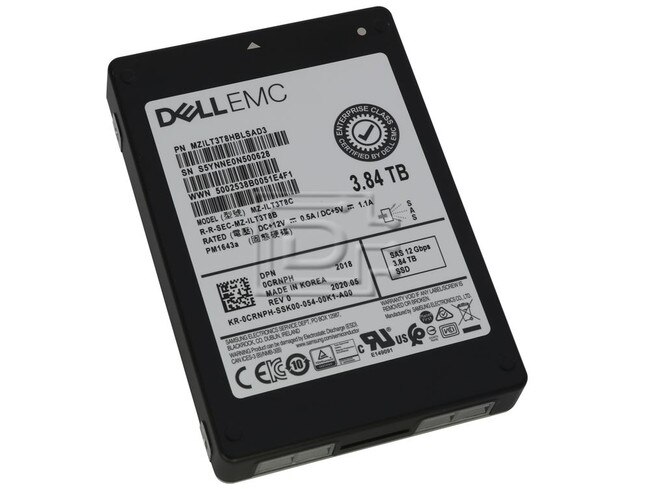 SAMSUNG MZILT3T8HBLSAD3 CRNPH 0CRNPH MZ-ILT3T8C Dell 3.84TB SAS Solid State Drive ME4 Image 1 image