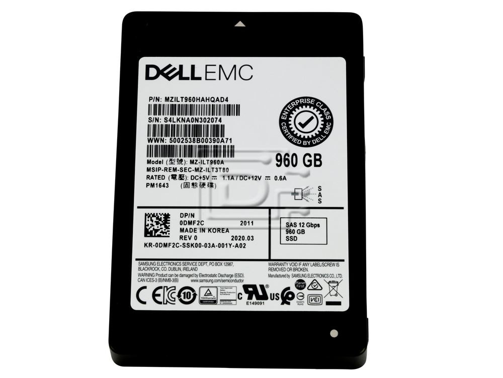 Dell DMF2C / Samsung PM1643 Series MZILT960HAHQAD4 / MZ