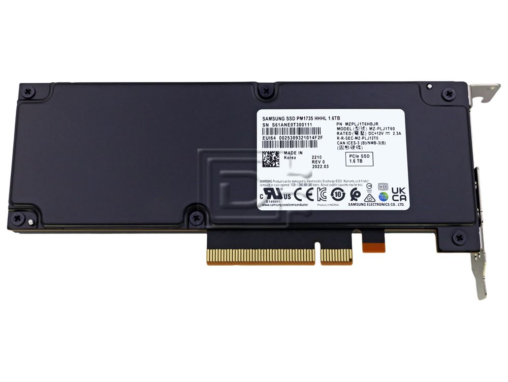SAMSUNG MZPLJ1T6HBJR Y7D7D 0Y7D7D 3GFMW 03GFMW 3M6PY 03M6PY 1.6TB PCIe 4.0 NVMe AIC HHHL Express Flash Image 2 image