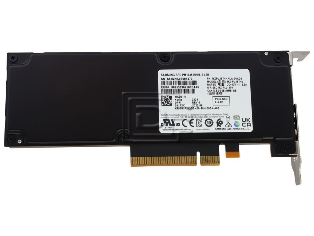 Dell 91FXC 335Y0 MZPLJ6T4HALA-00AD3 6.4TB PCIe NVME SSD Add-In Card Image 2 image