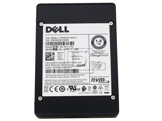 SAMSUNG MZWLL1T6HEHP-000D3 0JD6CH JD6CH MZ-WLL1T6A PCIe NVMe Solid State Drive image 1