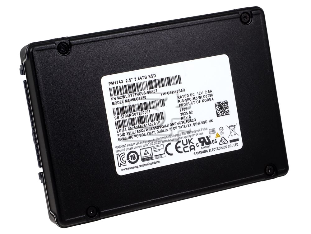 SAMSUNG MZ-WLO3T80 MZWLO3T8HCLS-00A07 3.84TB NVMe U.3 PCIe 5.0 SSD Image 1 image