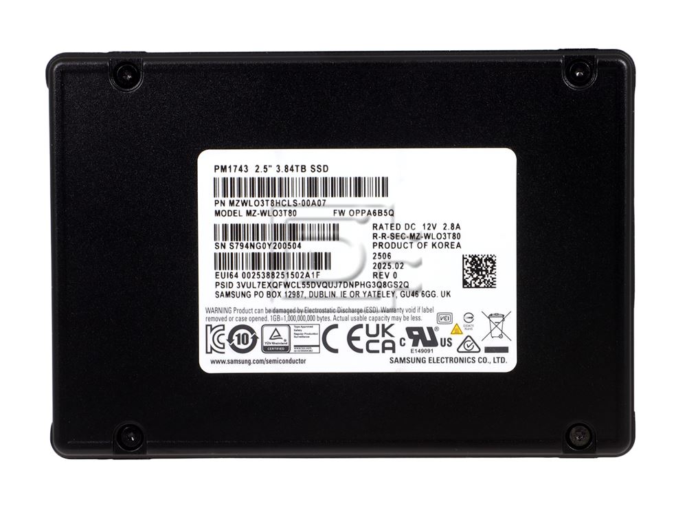 SAMSUNG MZ-WLO3T80 MZWLO3T8HCLS-00A07 3.84TB NVMe U.3 PCIe 5.0 SSD Image 2 image