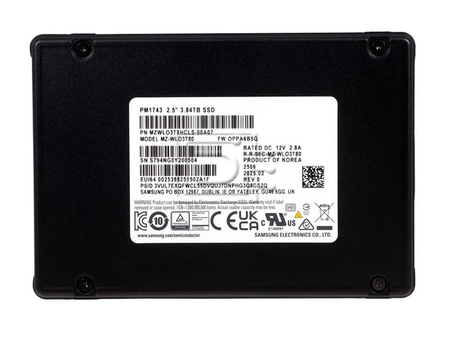 SAMSUNG MZ-WLO3T80 MZWLO3T8HCLS-00A07 3.84TB NVMe U.3 PCIe 5.0 SSD Image 2 image