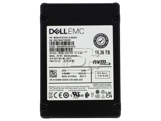 SAMSUNG MZWLR15THALA-00AD3 0182NW 182NW MZ-WLJ30T0 PCIe NVMe Solid State Drive Image 1 image
