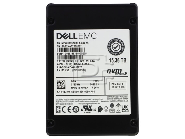 SAMSUNG MZWLR15THALA-00AD3 0182NW 182NW MZ-WLJ30T0 PCIe NVMe Solid State Drive Image 1 image