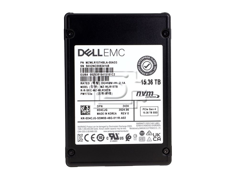 SAMSUNG MZWLR15THBLA-00AD3 D4CJG 0D4CJG MZ-WLR30TB PCIe NVMe Solid State Drive Image 2 image